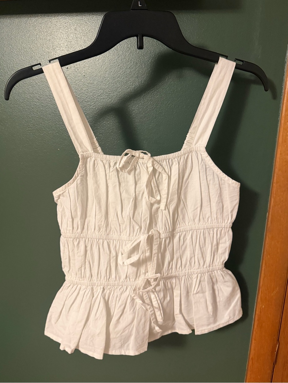 Women’s White Smocked Peplum Tank Top